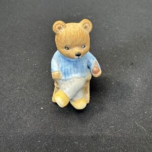 Vintage HOMCO 1470‎ Grandpa Bear Porcelain Figurine Rocking Chair Pipe 2inches